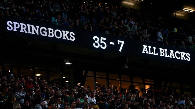 The Twickenham scoreboard tells a sorry tale. Photo / Getty Images