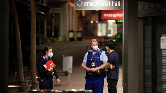 A person was taken to hospital in a critical condition following reports of an assault on Auckland CBD's Vulcan Ln early Sunday morning. Photo / Hayden Woodward