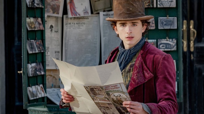 Timothee Chalamet in a scene from "Wonka." Photo / Warner Bros.