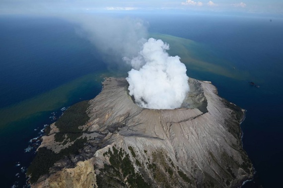 Whakaari White Island Aerial view after the volcanic eruption. (Photo / George Novak)