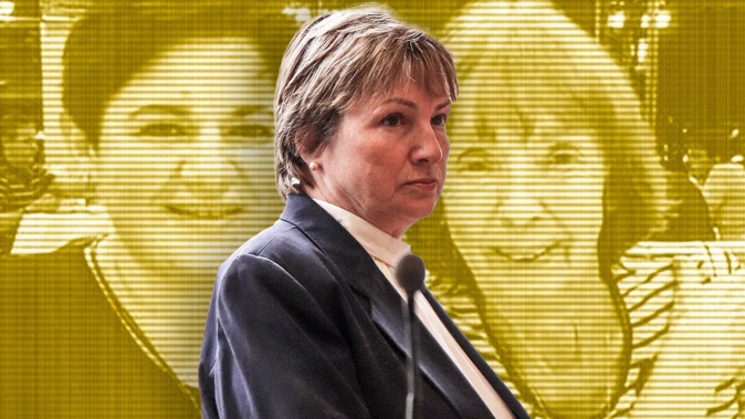 Kim Blakeney-Williams in the dock of the Taupō District Court this morning, where she pleaded guilty to two charges of careless driving causing the death of Jeannine Ball, 51, of Reporoa, and Lynda Ball, 76, of Taupō. Photo / Dan Hutchinson / NZME
