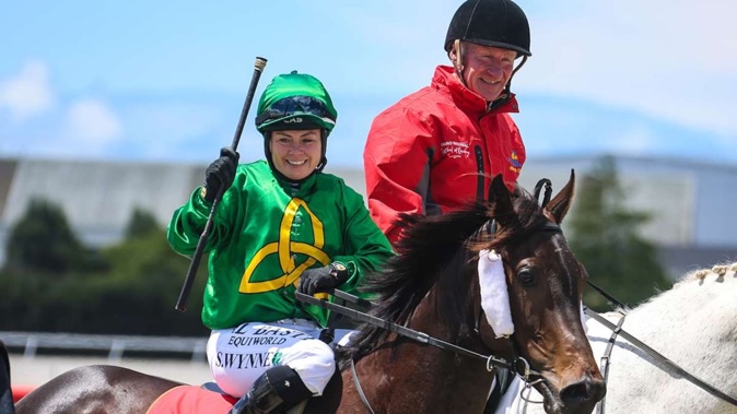 Popular horsewoman Samantha Wynne was kicked in the head by a horse on Saturday. Photo / Race Images