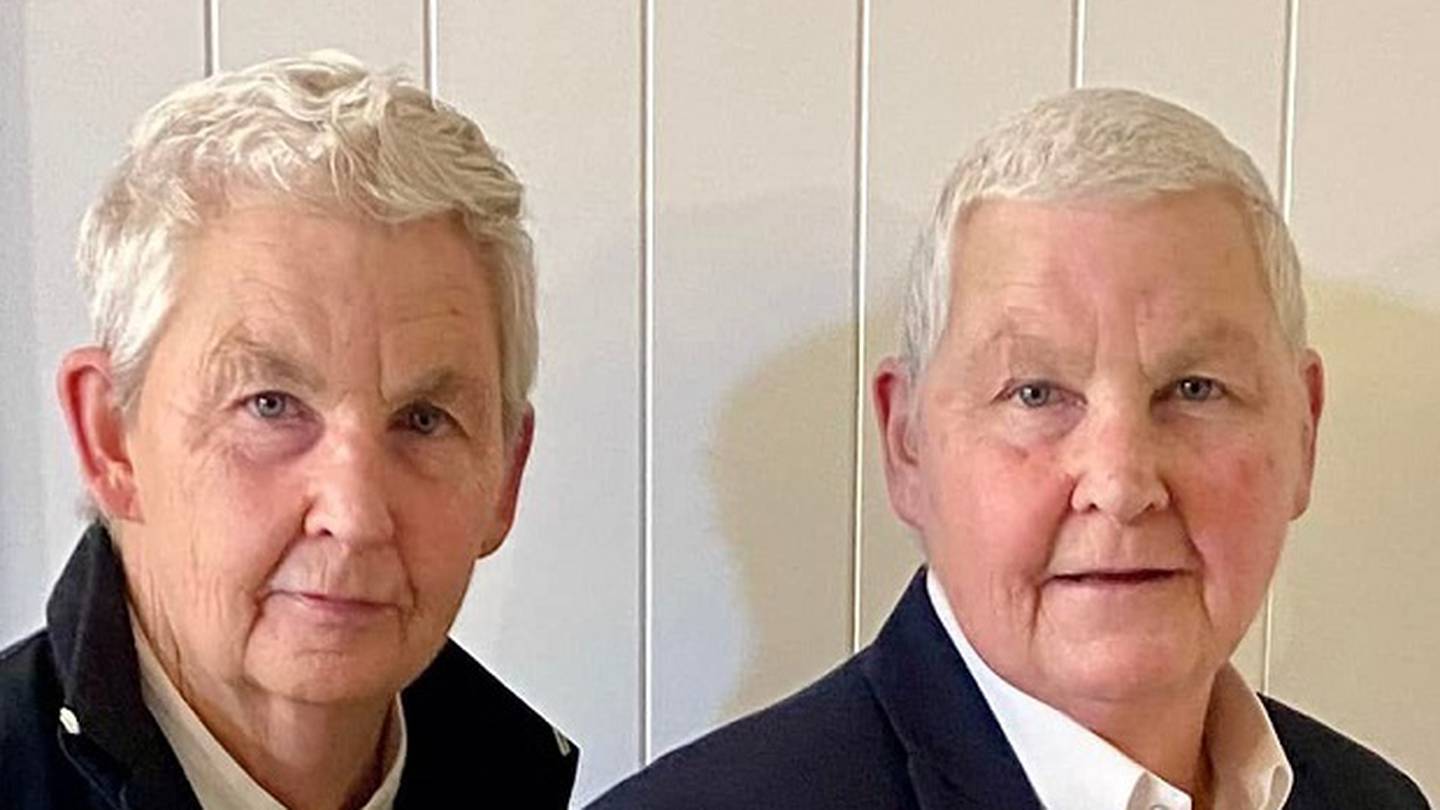 Methven's Dame Lynda Topp, right, with twin sister, Dame Jools, remains committed to her local Government election campaign despite setbacks in her cancer treatment. Photo / Supplied