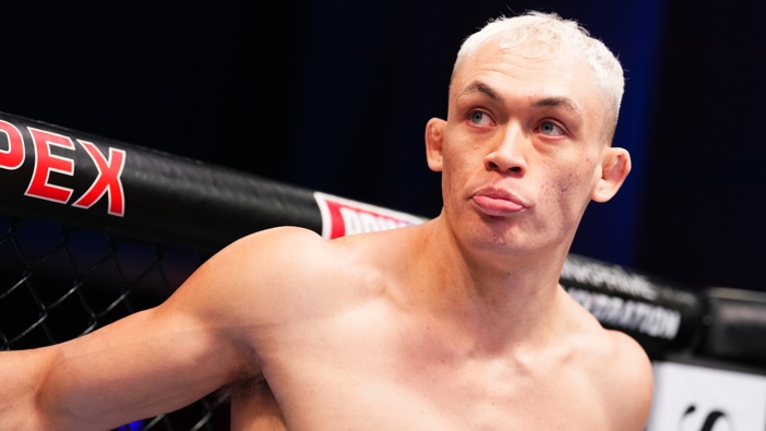 Navajo Stirling of New Zealand prepares to face Phillip Latu in a light heavyweight fight during Dana White's Contender series season eight, week five on September 10, 2024 in Las Vegas, Nevada. (Photo by Chris Unger/Zuffa LLC)
