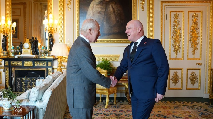 Prime Minister Christopher Luxon met with King Charles III at Buckingham Palace, hours after the death of Pope Francis.