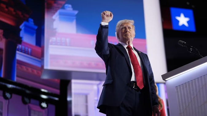 It will be rally versus road as Donald Trump (pictured) and Kamala Harris campaign in the battleground state of Pennsylvania. Photo / Getty Images