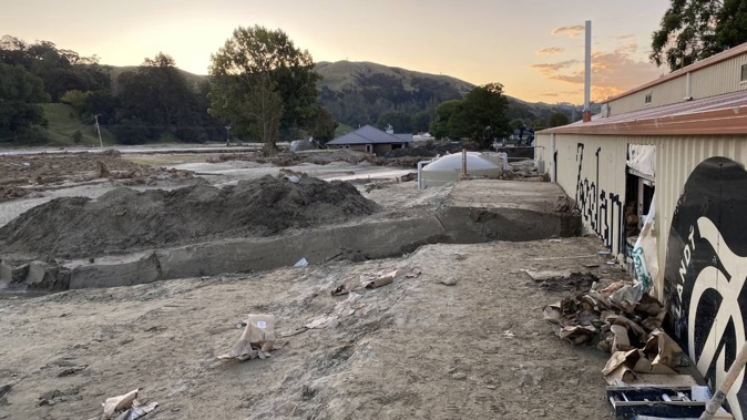 Devastation at Petane vineyard in Esk Valley. Photo / Supplied