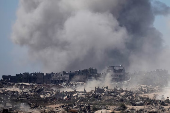 Smoke rises over the Gaza Strip after an Israeli bombardment as seen from a position on the Israeli side of the border on July 3, 2024 in southern Israel. Photo / Getty Images