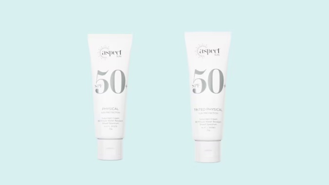 Mutliple batches of Aspect Sun's Physical Sun Protection SPF50+ and Tinted Physical SPF50+ sunscreens have been recalled. Photo / Product Safety NZ