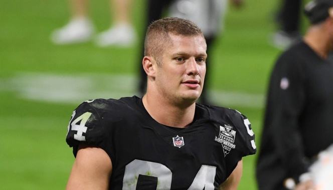 Carl Nassib of the Las Vegas Raiders. (Photo / CNN)