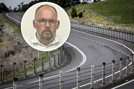 Craig Smith was driving along State Highway 1 by Brynderwyn Hills when he fatally struck Damon Clark in September 2022. Composite Photo / NZME