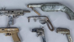 The guns seized in Hastings look as if they might have come out of a steampunk Western. Photo / NZ Police