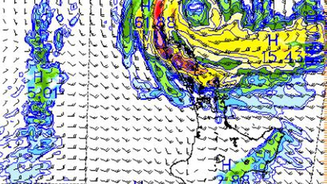 Gales and downpours are expected over the northern North Island this Easter weekend. Photo / MetService