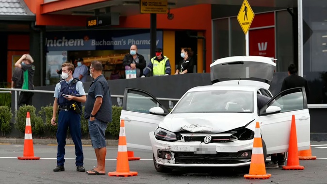 The scene of the attempted arrest at the Tikipunga shopping centre on March 3, 2022. Photo / Michael Cunningham