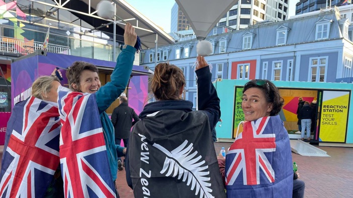 Football flans flocked to Wellington's waterfront fan festival zone ahead of the Football Ferns match against the Philippines. Photo / Azaria Howell