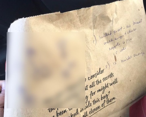 David Carpenter says the obscene drawings were on the bag when it was handed to him by staff at KFC Pakuranga.