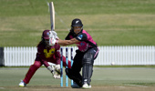 White Ferns all-rounder Suzie Bates at the crease.