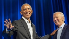 President Joe Biden (right), with former president Barack Obama. Photo / AP