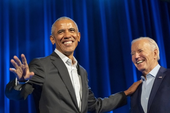 President Joe Biden (right), with former president Barack Obama. Photo / AP