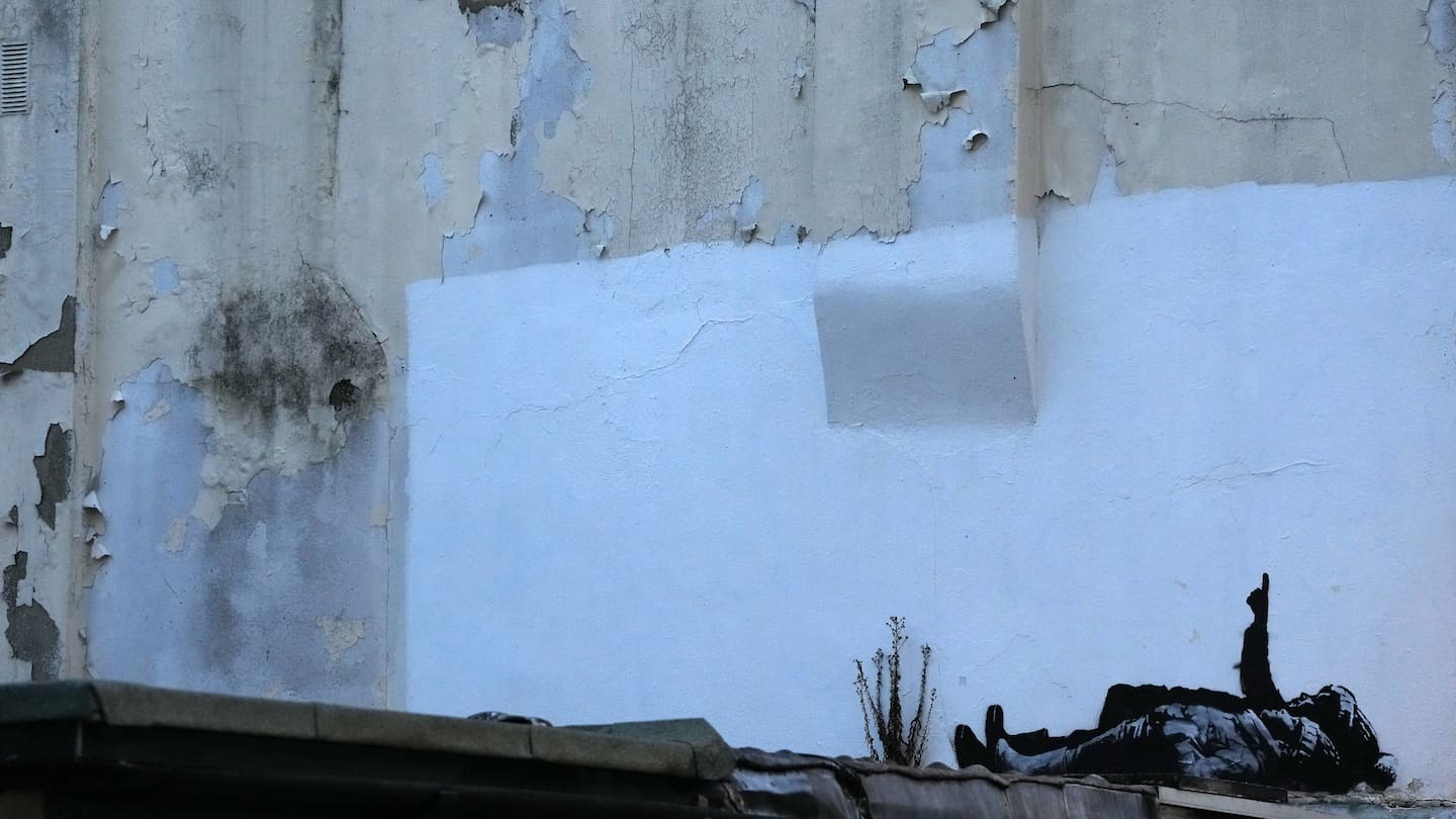 British street artist Banksy unveils latest mural in Bayswater, London