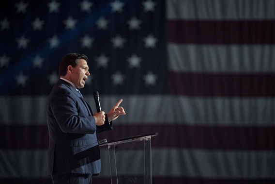 Florida Gov. Ron DeSantis addresses attendees during the Turning Point USA Student Action Summit, July 22, 2022, in Tampa, Fla. (AP Photo/Phelan M. Ebenhack, File)