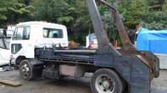 The Bin Boys-owned truck driven by the victim. Photo / WorkSafe