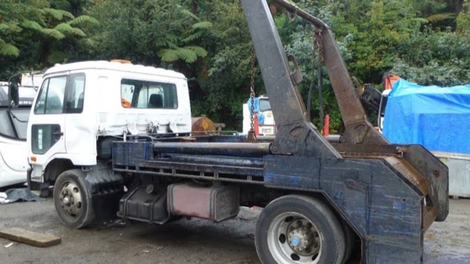 The Bin Boys-owned truck driven by the victim. Photo / WorkSafe
