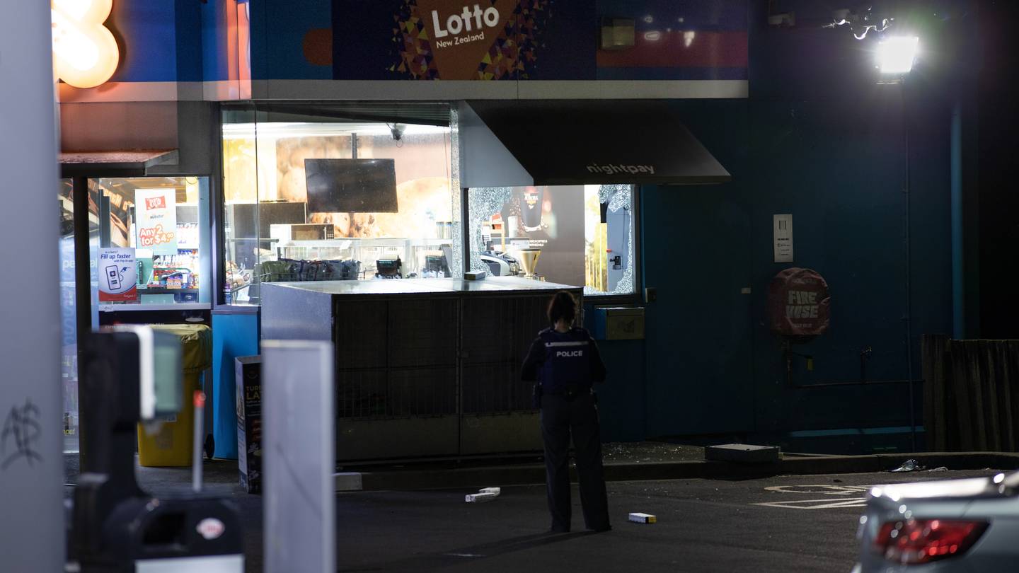 Violent thieves attacked a Western Springs Caltex petrol station worker in smash-and-grab style burglary overnight. Photo / Hayden Woodward