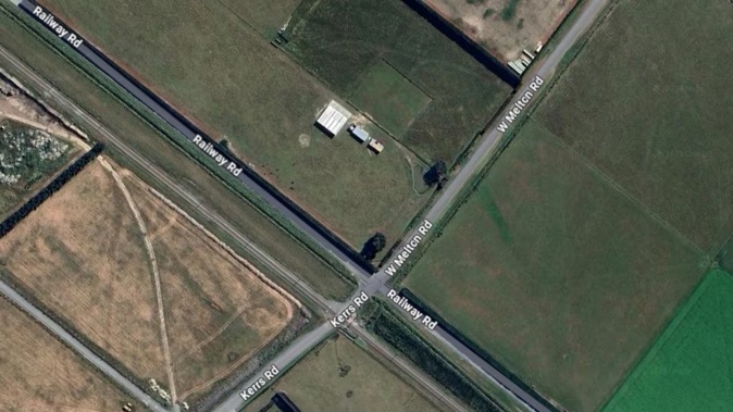 One person has been injured after a train collided with a car in Rolleston.