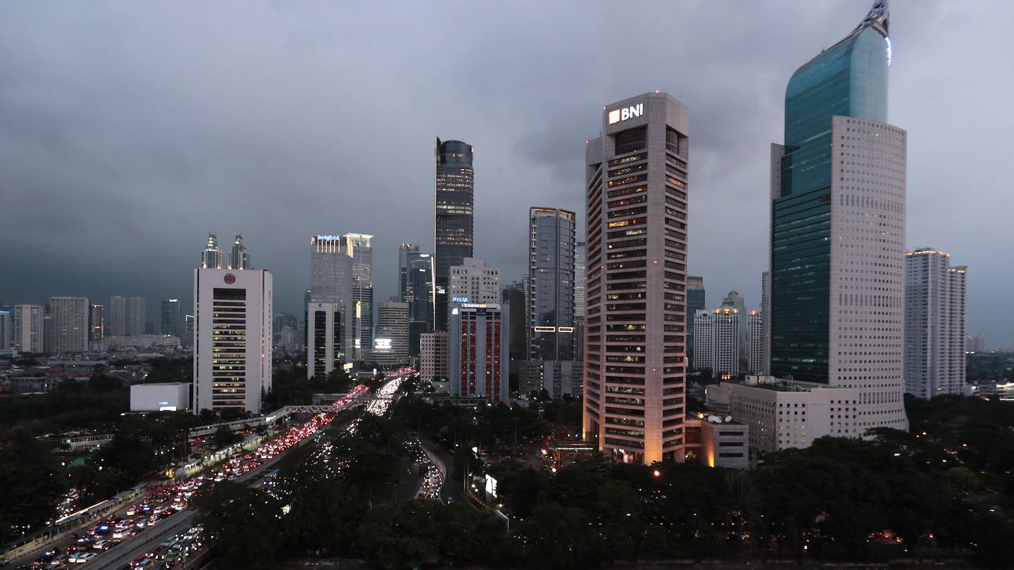 The central business district skyline is seen during the dusk in Jakarta, Indonesia. Indonesia’s Parliament has passed a long-awaited and controversial revision of its penal code. Photo / AP
