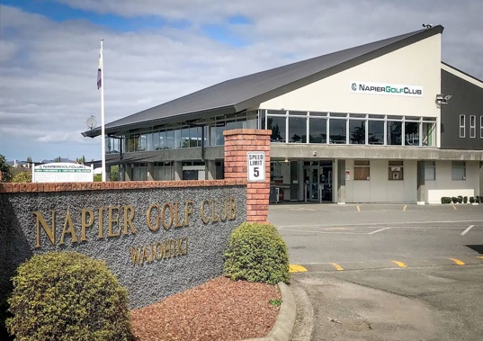 Napier Golf Club was broken into overnight as burglars took no money but ransacked the clubhouse for "not a lot of reward". Photo / Warren Buckland