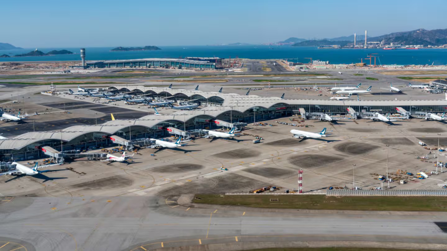 A B747 cargo plane arriving from the United Arab Emirates “deviated from the North Runway after landing and ditched into the sea”. Photo / Getty Images