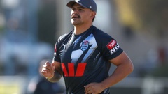 Latrell Mitchell will lead an indigenous war cry as the Blues line up for the State of Origin opener in Adelaide tonight. Photo / Getty Images