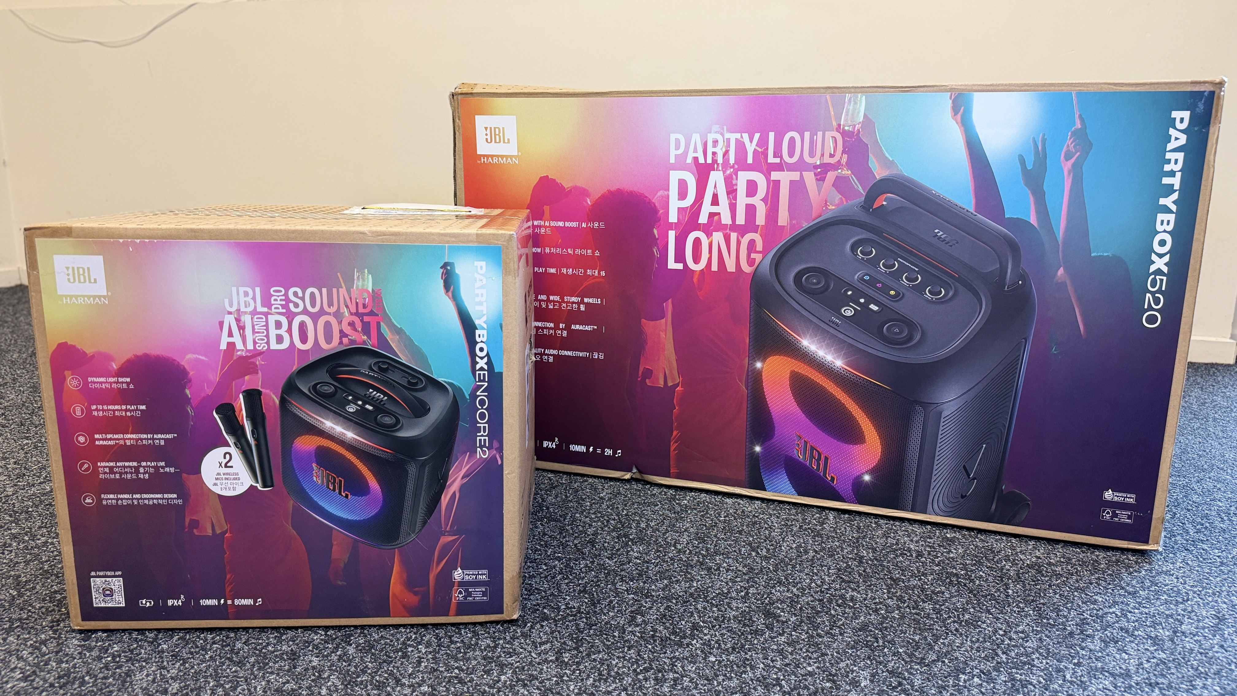 JBL PartyBox Encore 2 and JBL PartyBox 520 - Create Your Own Light and Sound Extravaganza