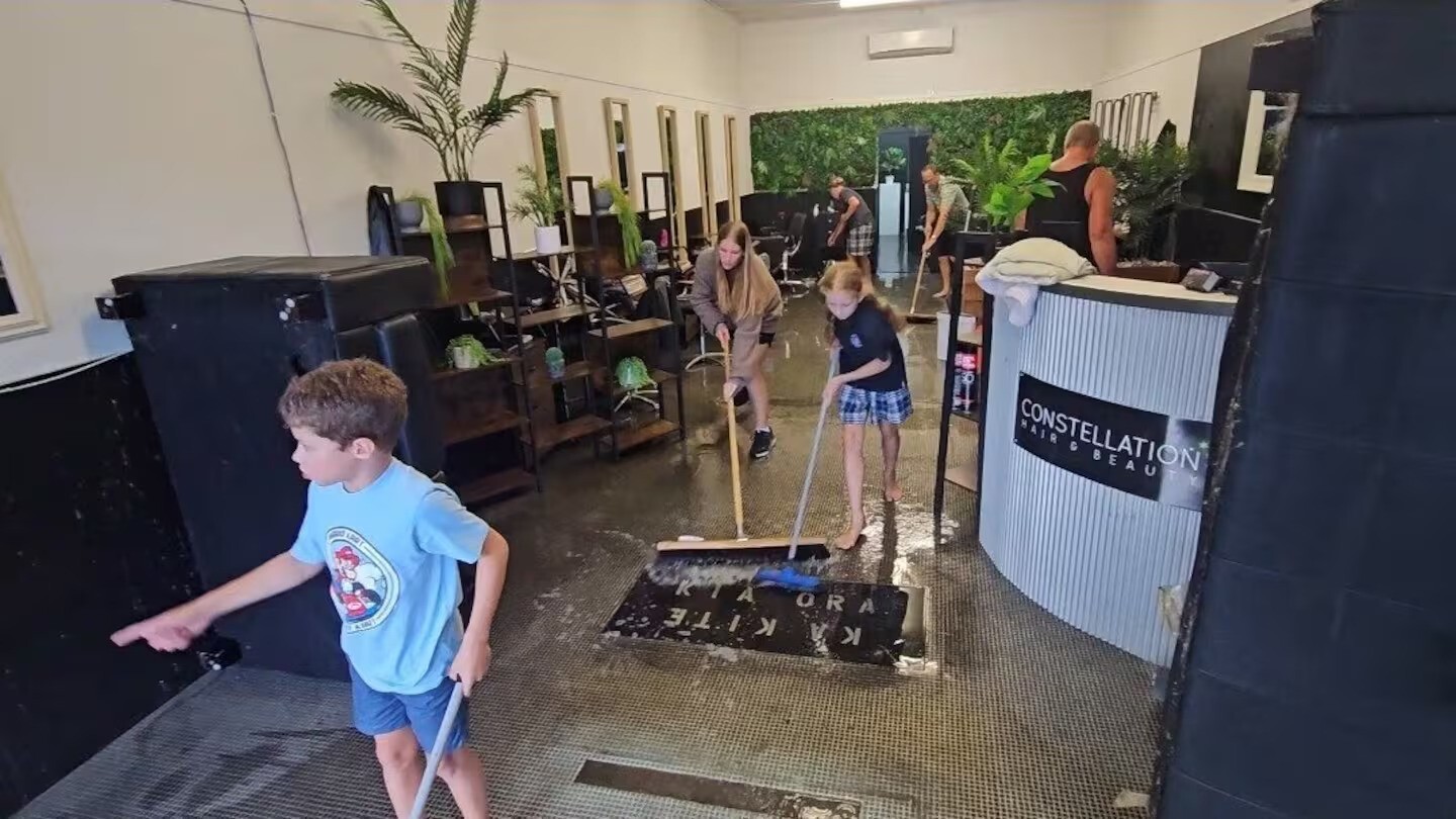 'Uncanny': Businesses flood as downpours strike town's main street