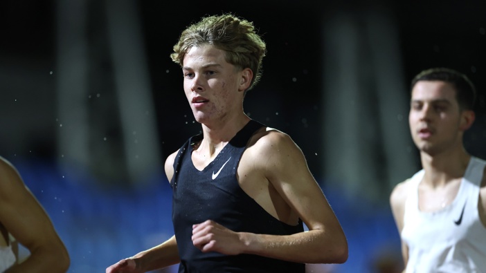 Ruthe broke the four minute mile barrier with a time of 3:58.35 placing him as the youngest person in history and first under 15 years old to break the record. (Photo by Phil Walter/Getty Images)