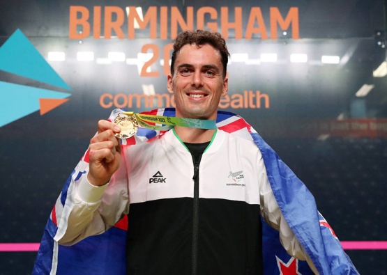 Paul Coll with the gold medal he's been dreaming of all week long. (Photo / Photosport)