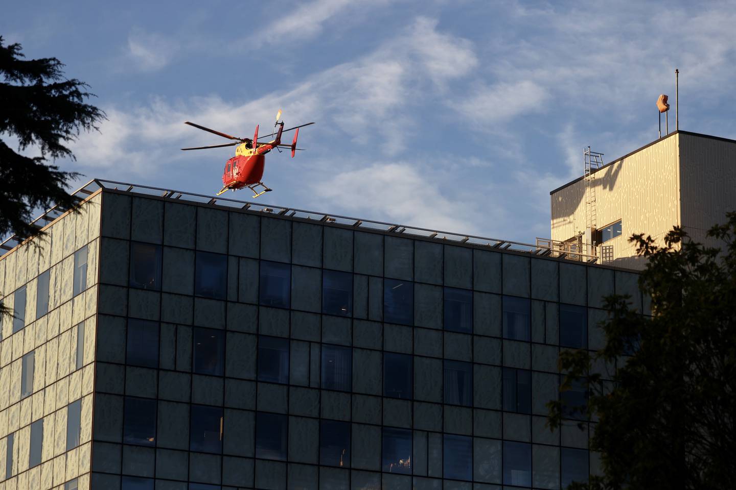 The Herald captured multiple rescue choppers arriving at Christchurch Hospital shortly before 5pm. Photo / George Heard