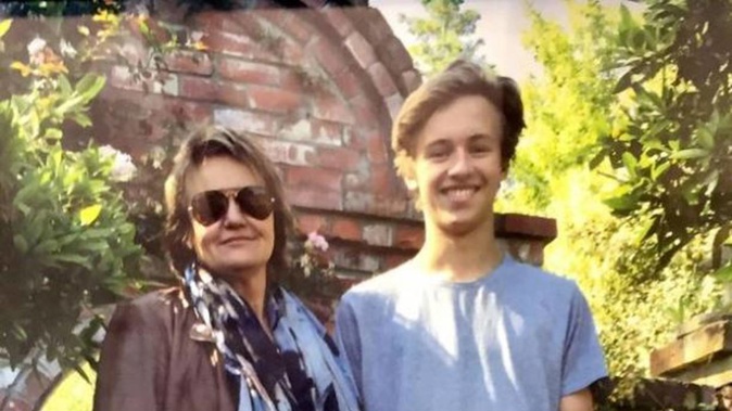 Louisa Patterson with son James Patterson-Gardner, who was killed in the crash along with Stephen Combe. Photo / Supplied