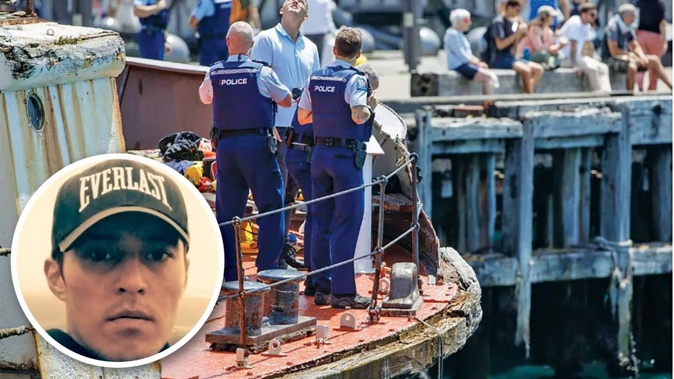 Jarreth Colquhoun (inset) died after jumping from a crane on Wellington's waterfront. Photo / NZME