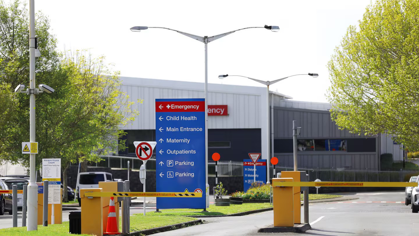 Waitākere Hospital was forced into lockdown today after a firearm sighting in an ambulance. Photo / Hayden Woodward