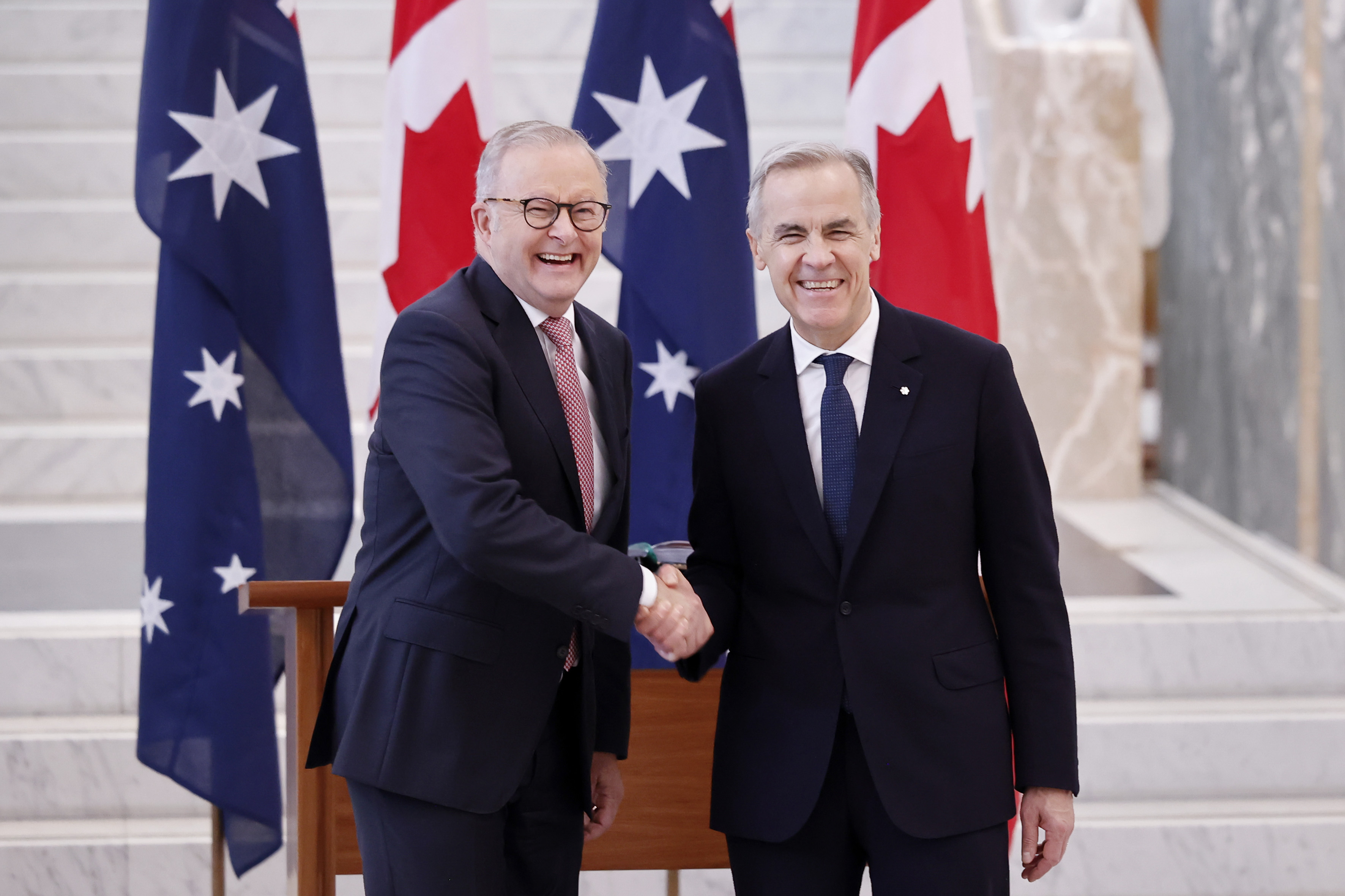 Canadian PM Mark Carney calls for international co-operation during Australia visit 
