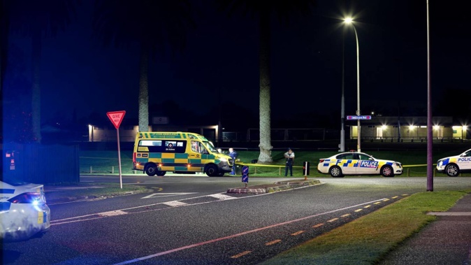 Emergency services at the cordon of Manurewa's Jellicoe Park, where Nigel Fuatimu died in October 2020. Photo / Hayden Woodward