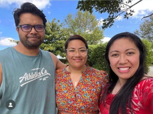 Finauga Faatoia with his sisters Legalo Chantelle Dunn and Tasha Tiatia.