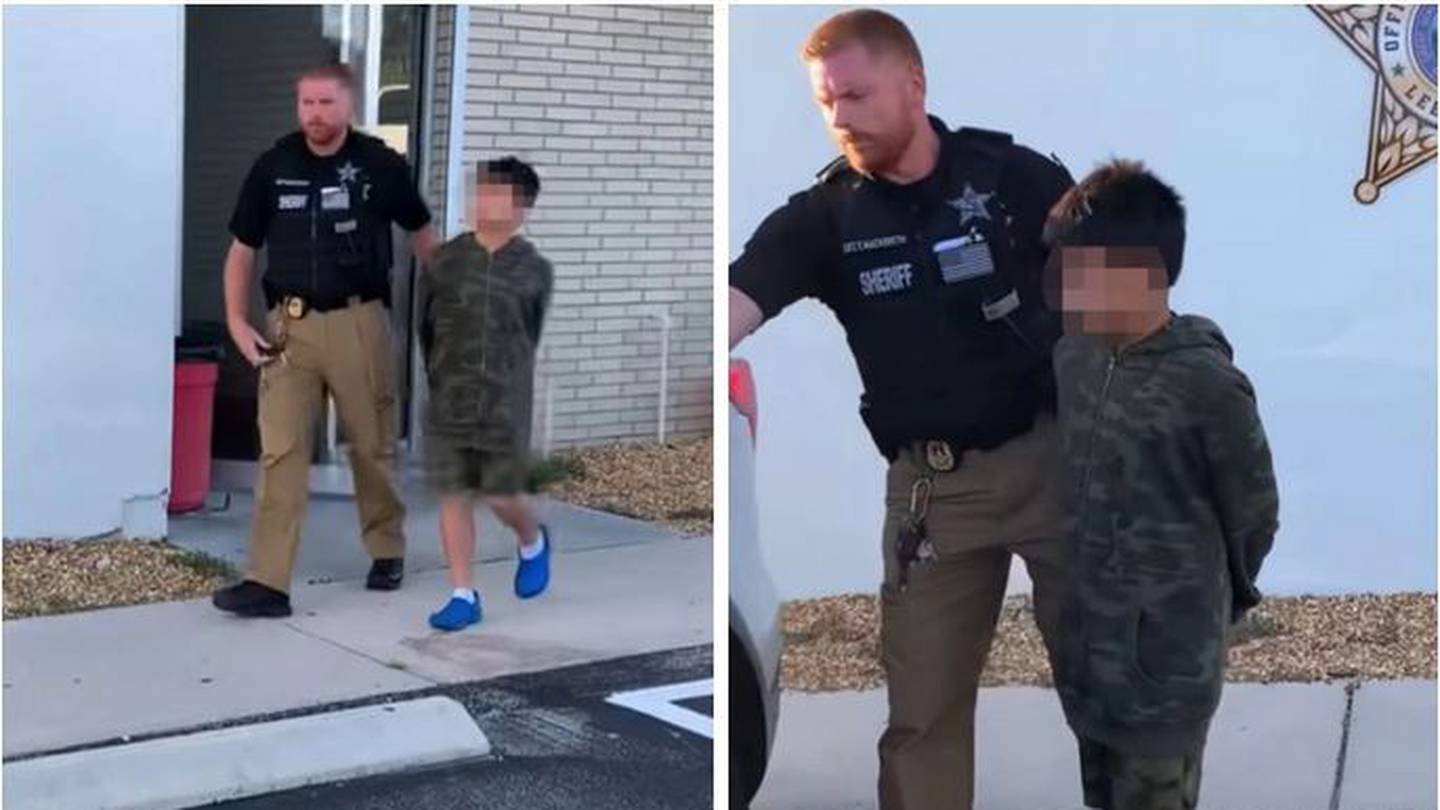 The boy was arrested and chared with making a written threat to conduct a mass shooting. Photo / Lee County Sheriff