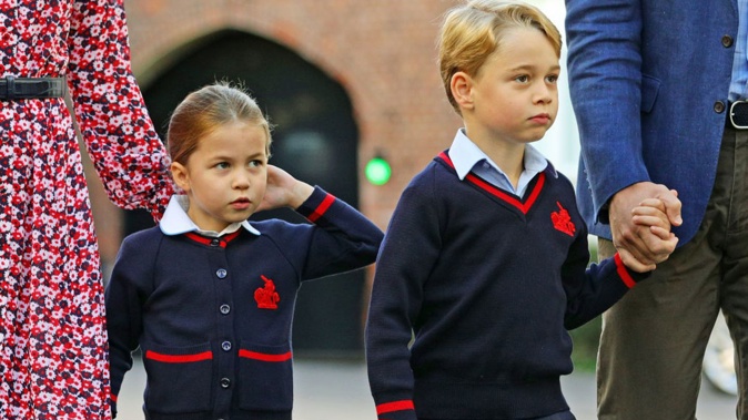 Princess Charlotte arrives for her first day of school at Thomas's Battersea in London with her brother Prince George and her parents, the Duke and Duchess of Cambridge, on September 5, 2019 in London, England. Photo / Getty Images