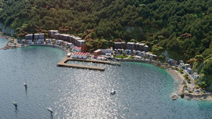 An artist's impression of an aerial view of the proposed development of Shelly Bay. (Photo / Supplied)