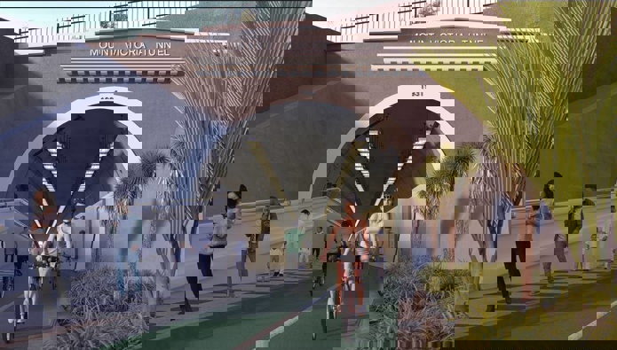 The existing Mt Victoria tunnel will be converted into one for pedestrians and cyclists to use. Image / LGWM