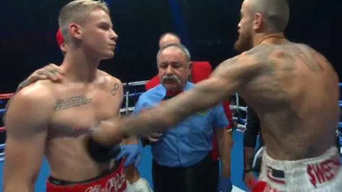 The victory took Mikhailovich's record to 16-0 with nine knockouts. (Photo / news.com.au)