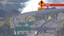 Wellington bus catches fire on State Highway 1